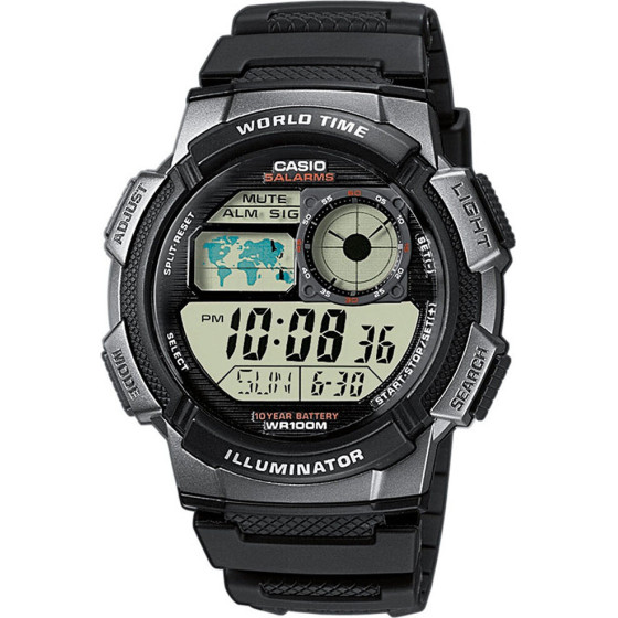 Casio Men's watch AE-1000W 1BVdf (zd073g) - World Time + Box - (AE-1000W-1BVDF)
