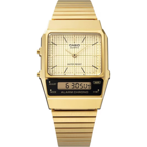 Casio Watch Unisex Vintage Dual Time + Box - (AQ-800EG-9ADF)
