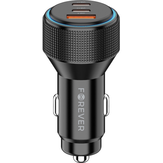 Forever CC-07-66ACc Pd Qc Car Charger 1x USB-A 2x USB-C 66W black