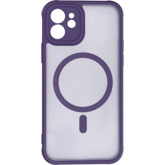 Full Matte Mag Cover Case Compatible With Magsafe For Iphone 12 Purple OEM