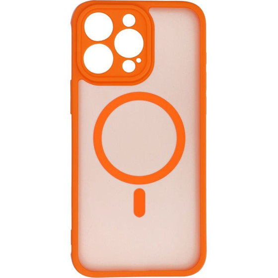 Full Matte Mag Cover Case Compatible With Magsafe For Iphone 15 Pro Max Hermes Orange OEM