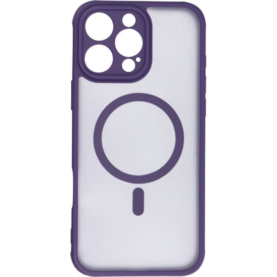 Full Matte Mag Cover Case Compatible With Magsafe For Iphone 16 Pro Max Purple OEM