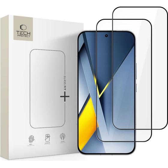 Tech-Protect Szklo Hartowane Glass FIT+ 2-Pack Xiaomi Poco F8 Ultra BLACK