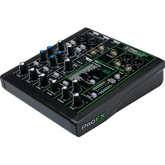 MACKIE - 6-Channel Analogue Mixer With Usb interface, Black - (ProFX6v3)