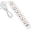 Maclean Power strip, 5 Socket Extension + 3xUSB, 110-240V Ac 50/60Hz, 2.1A Max 2500W, 1.5m, white, - (MCE395 W)