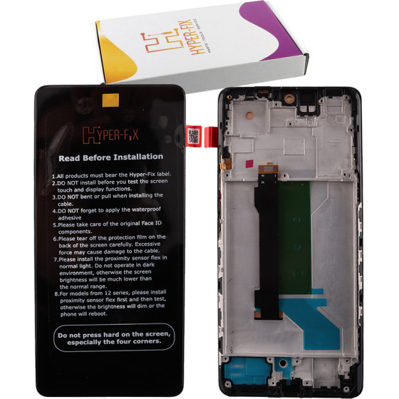 HYPER-Fix Xiaomi Redmi Note 12 Pro Plus 5G ����� + Touch Screen + Lens + Frame Black Tft Service Pack - (HF-560001M16U00)