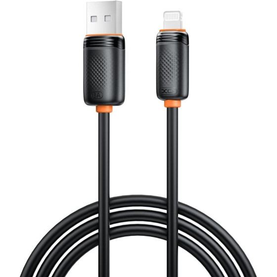 XO NB302 ������� ������� �������� & ��������� ��������� USB-A �� Lighting 3A ����� 1m - (XO NB302 Black)