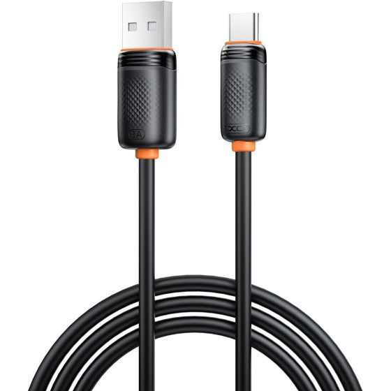 XO NB302 ������� ������� �������� & ��������� ��������� USB-A �� Type-C 3A ����� 1m - (XO NB302 Black)