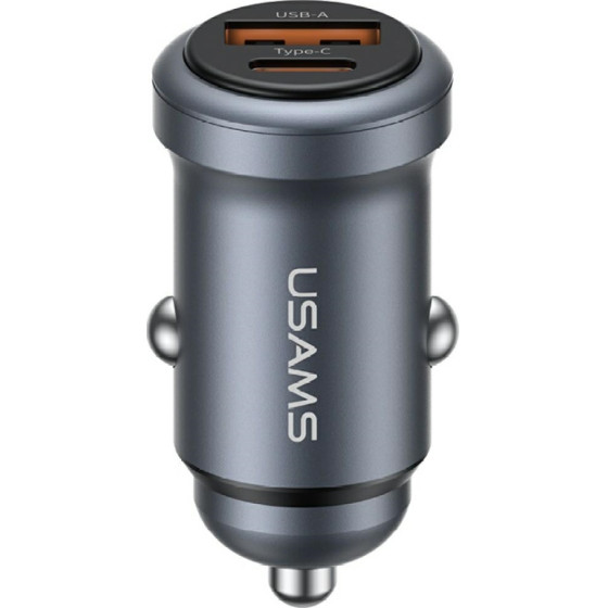 Usams Car Charger CC322 30W 1xUSB-A 1xUSB-C Tarnish - (CC322CC01)