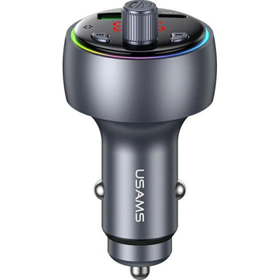 Usams Car Charger CC328 30W 1xUSB-A 1xUSB-C Bluetooth Fm Tarnish - (CC328CC01)