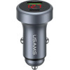 Usams CC327 Car Charger Aluminum 45W USB-A USB-C Tarnish - (CC327CC01)