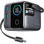 Joyroom Podix Gan 140W Desktop Charger With 5 Ports And Dual Retractable Cables - Gray - (JR-TRD01)
