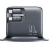 Joyroom Podix Gan 140W Desktop Charger With 5 Ports And Dual Retractable Cables - Gray - (JR-TRD01)