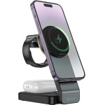 Lamtech 3-IN-1 Magnetic Folding Wireless Fast Charger Black - (LAM980879)