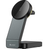 Lamtech 3-IN-1 Magnetic Folding Wireless Fast Charger Black - (LAM980879)