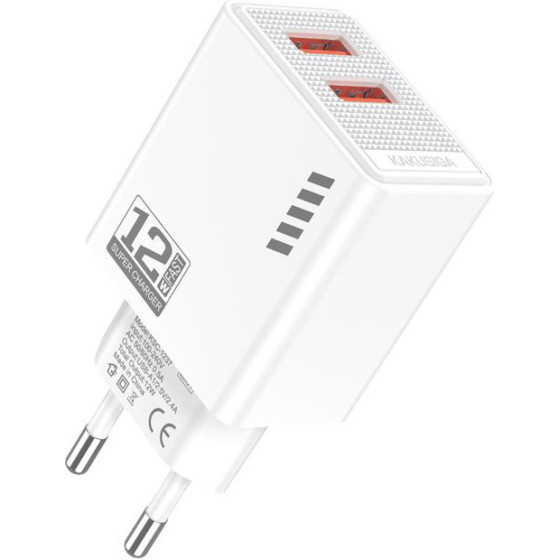 KAKUSIGA ��������� ������ KSC-1237, 2x USB, 12W, ������ - (KSC-1237-WH)