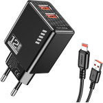 KAKUSIGA ��������� ������ KSC-1238 �� ������� Lightning, 2x USB, 12W, ������ - (KSC-1238-L-BK)