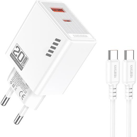 KAKUSIGA ��������� ������ KSC-1240 �� ������� USB-C, USB & USB-C, 20W, ������ - (KSC-1240-C-WH)