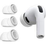 Techsuit - (3 pack) Replacement Ear Tips Airvibe (ET2) - For Apple Airpods Pro 3, Premium Silicone XS, S, L Sizes - White