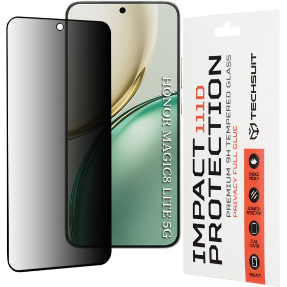 Techsuit - 111D Privacy Full Glue - Honor Magic8 Lite - Black