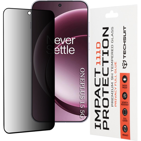 Techsuit - 111D Privacy Full Glue - Oneplus 15 - Black