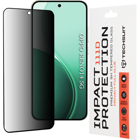 Techsuit - 111D Privacy Full Glue - Oppo Reno14 - Black