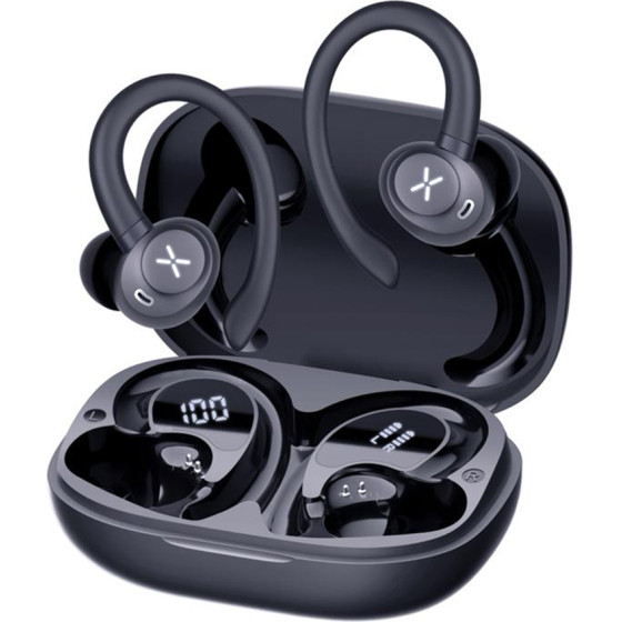 Techsuit - Premium Wireless Earbuds Airtune 100 - Bluetooth V5.4, 400mAh, IPX4 - Black - (CW4)