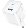 BWOO Gan Wall Charger CDA224 Qc 70W 1 x Usb 1 x USB-C, white