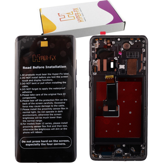 HYPER-Fix Huawei P30 Pro New Edition ����� + Touch Screen + Lens + Frame Black Service Pack - (HF-02354NAC)