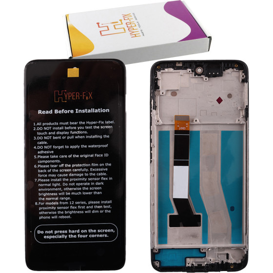 HYPER-Fix Motorola Moto G54/ G54 Power ����� + Touch Screen + Lens + Frame Black Service Pack - (HF-5D68C23304)