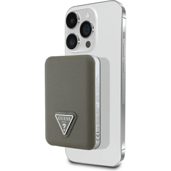 Guess Powerbank Grained Triangle 5000mAh 15W USB-C Magsafe - (GUPB5FPGTSPSW)