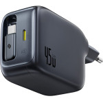 Baseus Enercore CJ11 45W Wall Charger With USB-C Port And Retractable USB-C Cable - Black - (E0120G00)