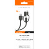 Vivanco Data Cable Usb To Micro Usb / Type C / Lightning 0.75m Black - (VNIT3IN1A07MMK)