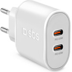 SBS Travel Charger 2 Ports Pd 45W White - (TETR2CPD45W)