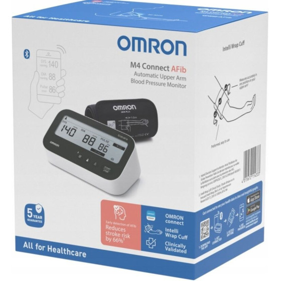 OMRON M4 Connect Afib Upper Arm Blood Pressure Monitor - (HEM-7196T1-FLE)