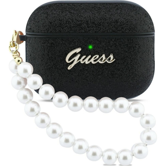 Guess Case Glitter Pearl Strap For Airpods Pro 3 Black - (GUAP3GLGPSK)