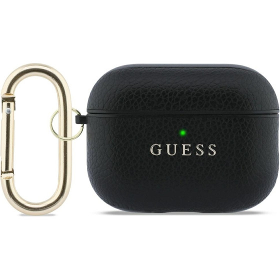 Guess Case Grained Classic Logo Hook For Airpods Pro 3 Black - (GUAP3PGUGMK)