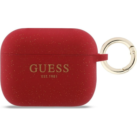 Guess Case Silicone Glitter Ring For Airpods Pro 3 Fuchsia - (GUAP3SGGEF)
