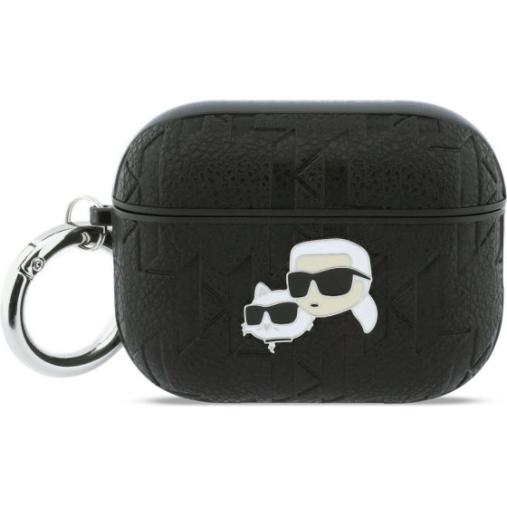 Karl Lagerfeld Case Monogram Karl & Choupette Head For Airpods Pro 3 Black - (KLAP3PGKCPK)