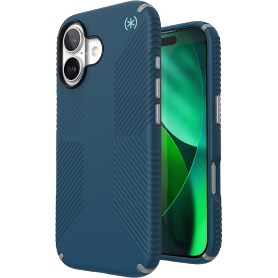Speck Presidio2 Grip Magsafe - Iphone 17 Case (Deep Sea/Silver Metallic) - (150958-3261)