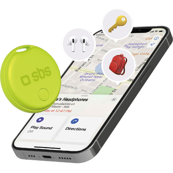 SBS Track My Circle Locator Compatible With Apple Find My - Green - (TEFINDTAGAPC)