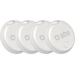 SBS Track My Circle Locator Compatible With Apple Find My Set Of 4 - White - (TEFINDTAGAP4SET)