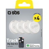 SBS Track My Circle Locator Compatible With Apple Find My Set Of 4 - White - (TEFINDTAGAP4SET)