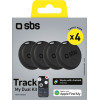 SBS Universal Locator Track My Dual Set Of 4 - Black - (TEFINDTAGAPGO4SET)