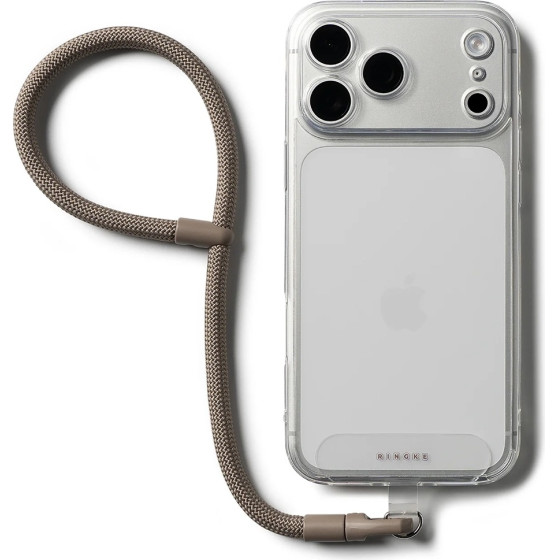 Ringke - Universal Holder Hand Strap Link Flow P-Type - Crossbody Lanyard For Phone Cases, Adjustable - Mocha Mousse