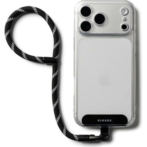 Ringke - Universal Holder Hand Strap Link Flow P-Type - Crossbody Lanyard For Phone Cases, Adjustable - Shade Black