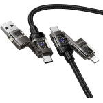 Hoco Cable 4in1 Usb A/C To Usb C/Lightning 240W 1,2 m U151 black