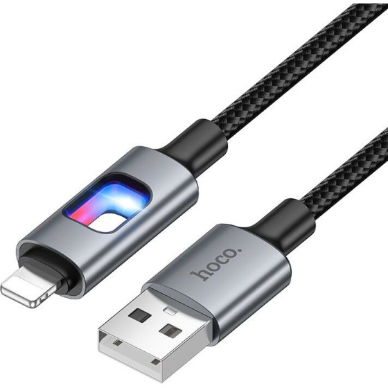 Hoco Led Cable Usb A To Lightning 2,4A 1,2 m U144 black