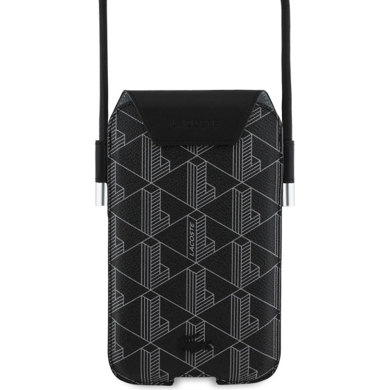 LACOSTE Pvc Blend Monogram Phone Pouch Xl Black - (LCPSP15XPBSK)