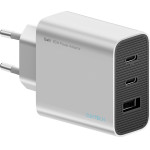 Cuktech 65W Gan 2xUSB-C 1xUSB-A Wall Charger - Gray - (CUK0A15CEUSL)